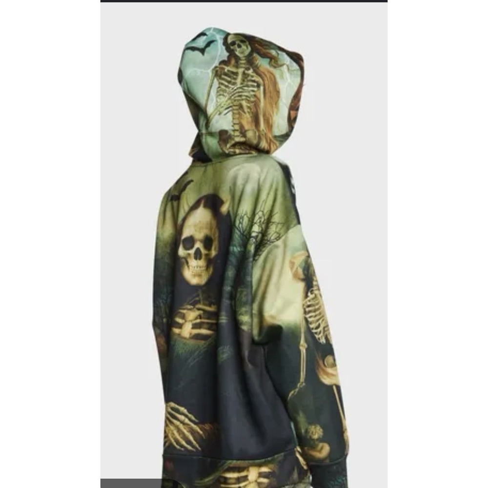 Women's Dolls Kill Cursed Image Hoodie Size XL Goth Emo Art Skulls Dark Romantic